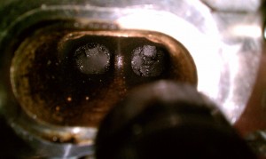 Carbon on N14 Intake Valves "Before"